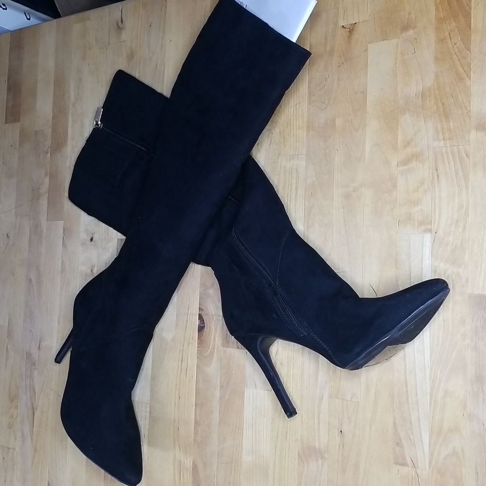 Rouge size 10 black zip up stiletto  boot